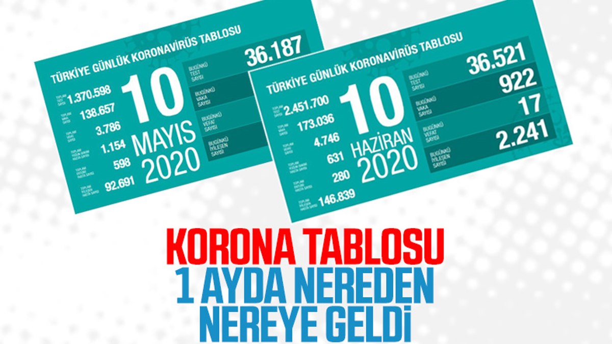 Korona salgınında 1 aylık değişim