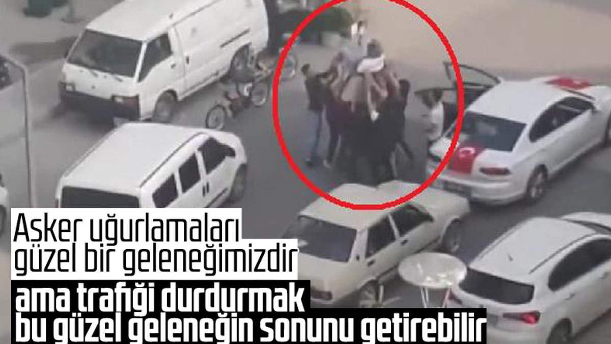 Bursa'da asker uğurlaması yine trafiği durdurdu