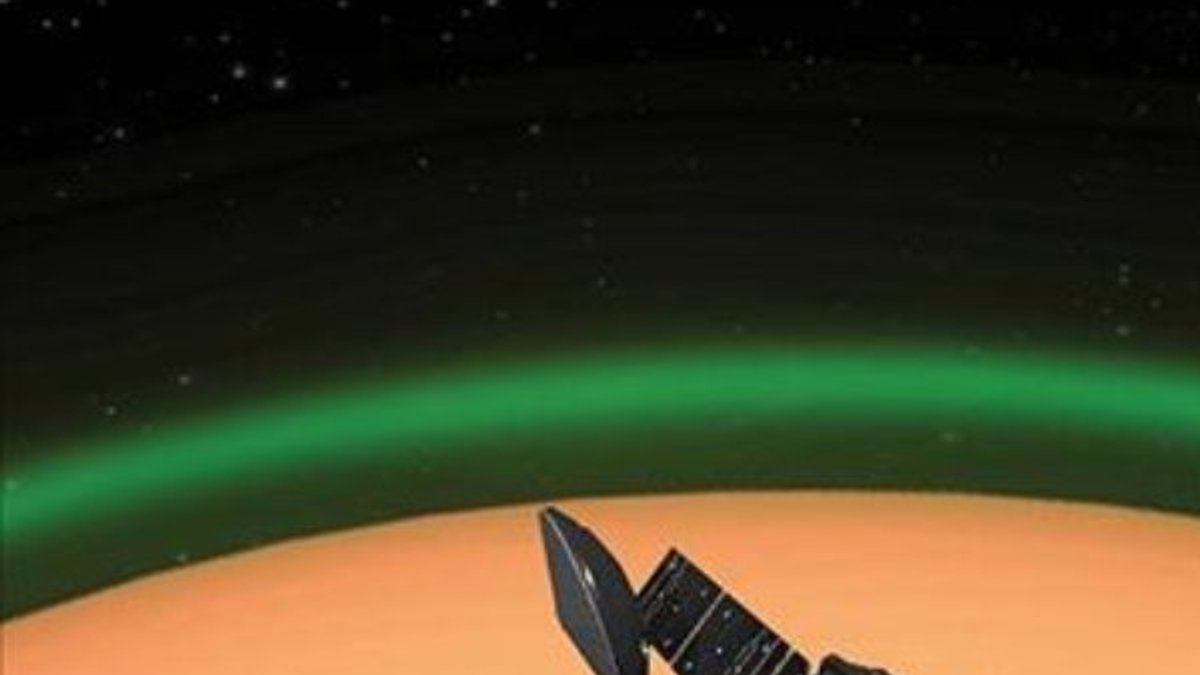 Mars'ın atmosferinde yeşil bir ışık tespit edildi