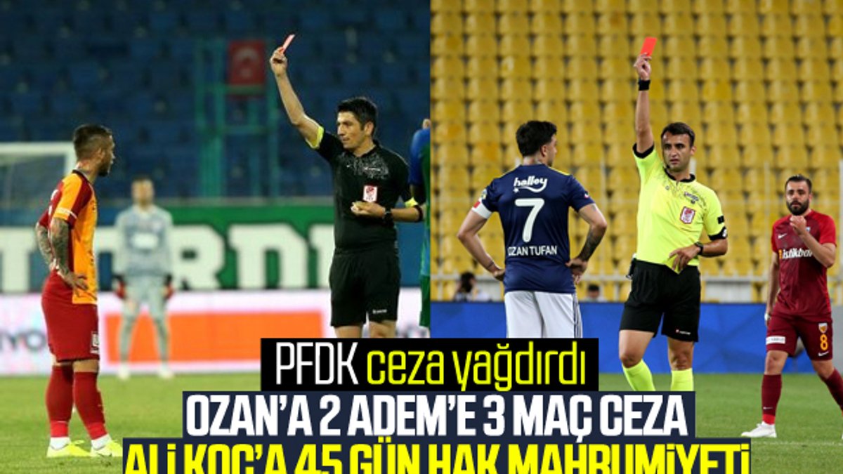 PFDK'dan Adem Büyük'e 3 Ozan Tufan'a 2 maç ceza