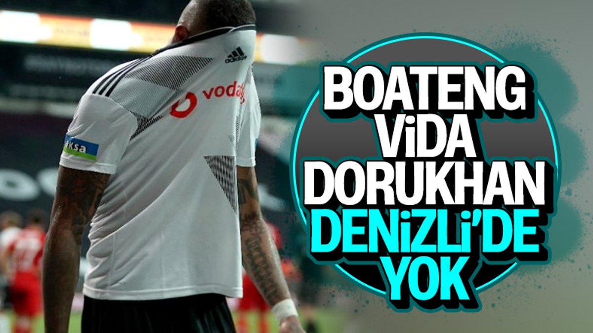 Beşiktaş'ta, Boateng sakatlık nedeniyle kadroda yok