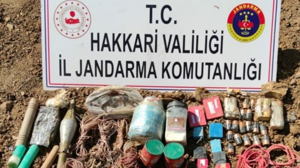 Hakkari'de PKK'lılara ait mühimmat ele geçirildi