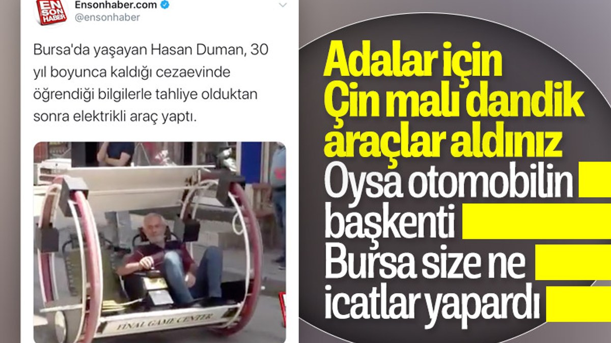 Bursa'da elektrikli araç yaptı, sipariş yağıyor