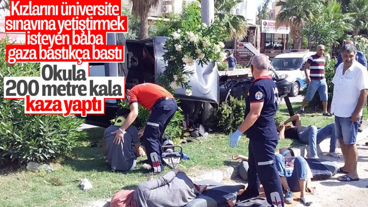 Adana'da sınava yetişmeye çalışırken kaza geçirdiler