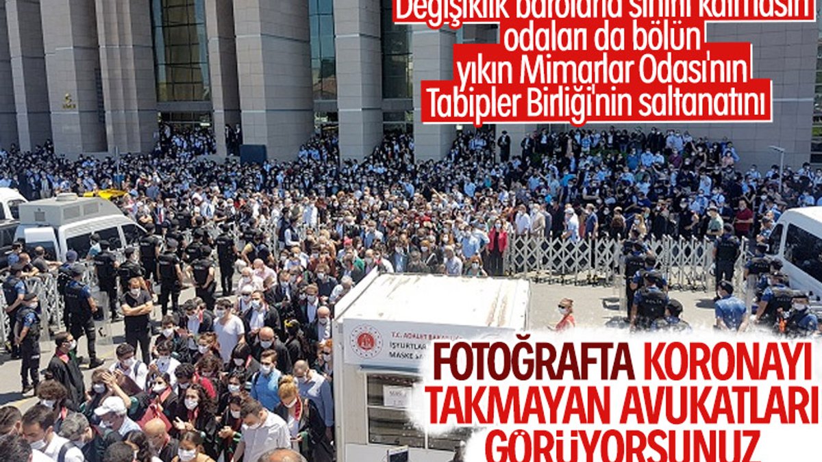İstanbul Adalet Sarayı önünde avukatların eylemi