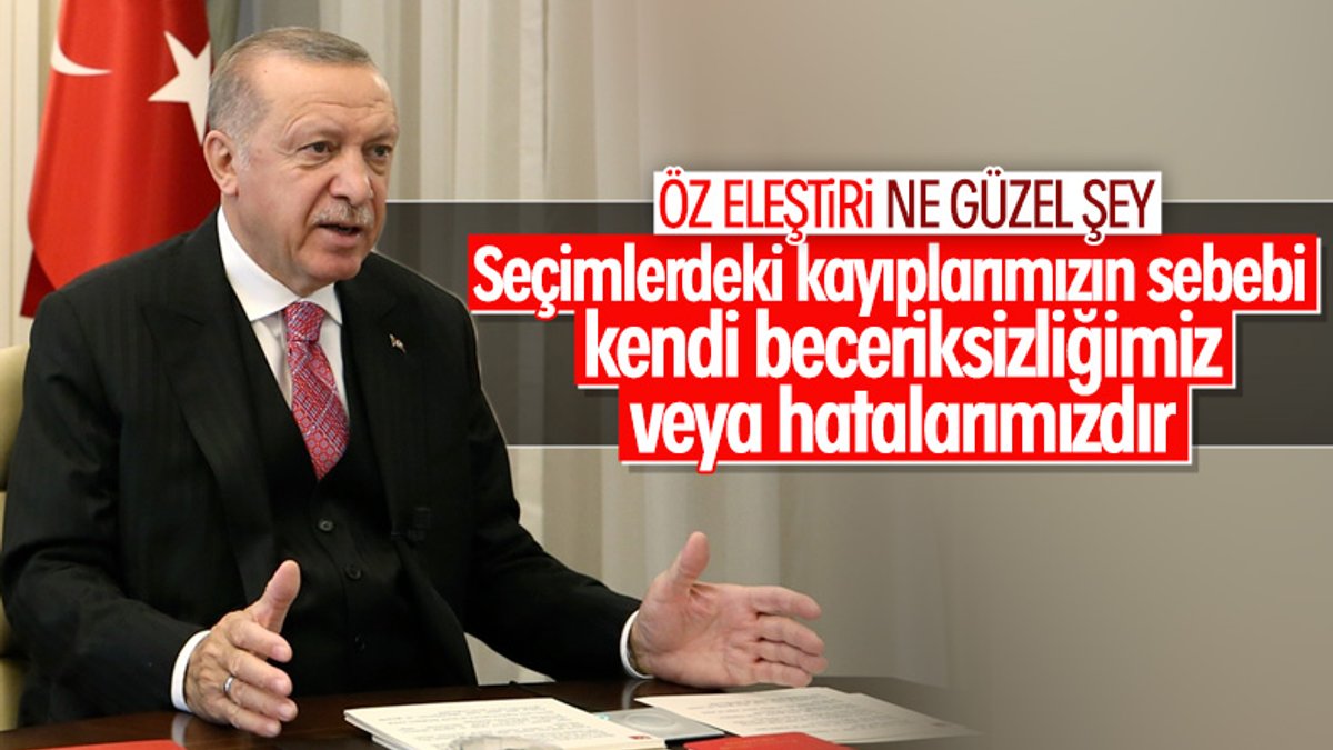 Cumhurbaşkanı Erdoğan'dan seçim öz eleştirisi