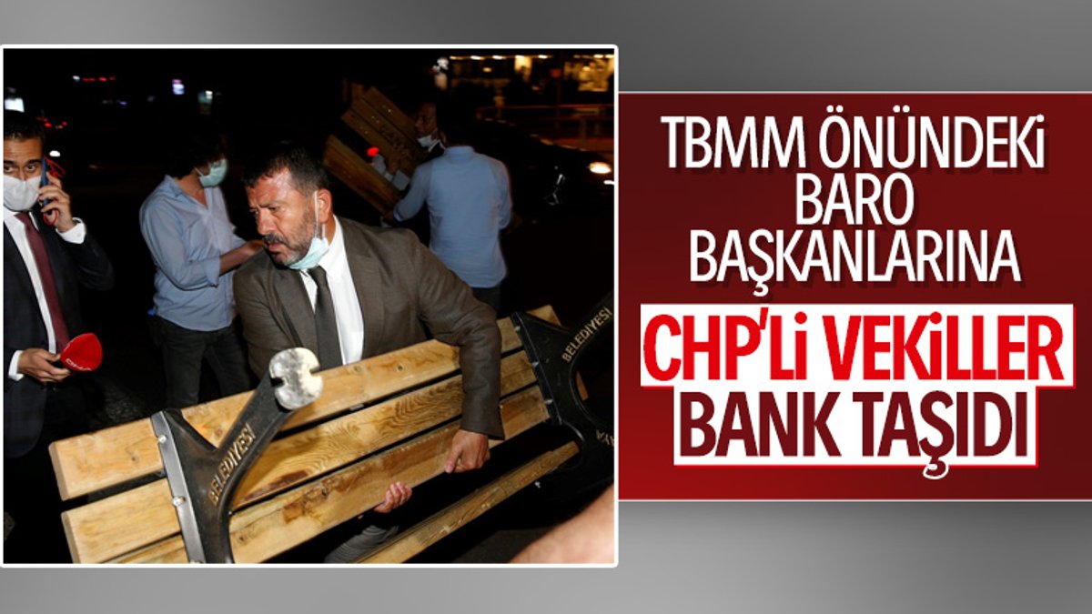 Ankara'da CHP'li vekiller baro eylemine bank taşıdı