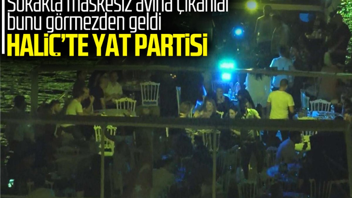 Haliç'te yat partisini durduran ekipler ceza yazmadı