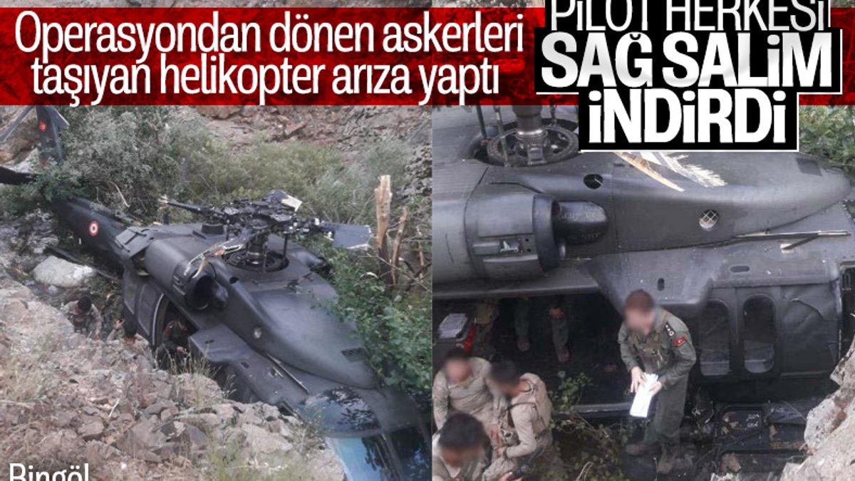 Bingöl'de helikopter arızalanınca zorunlu iniş yaptı