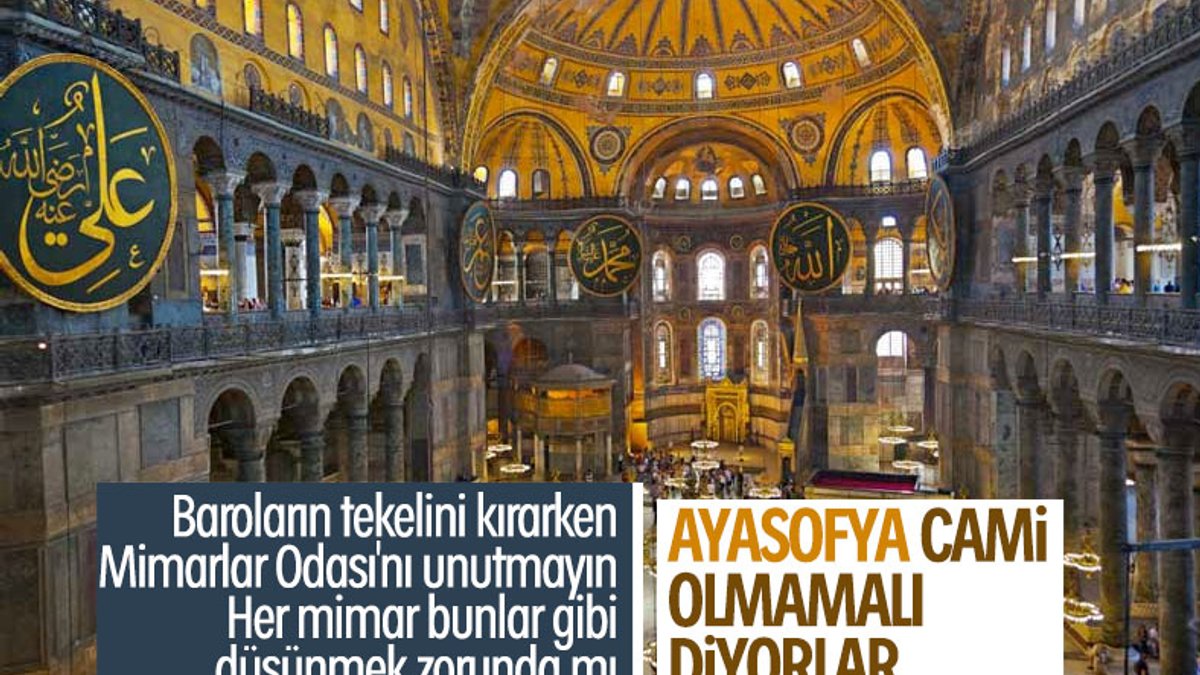 Mimarlar Odası, Ayasofya kararından memnun değil