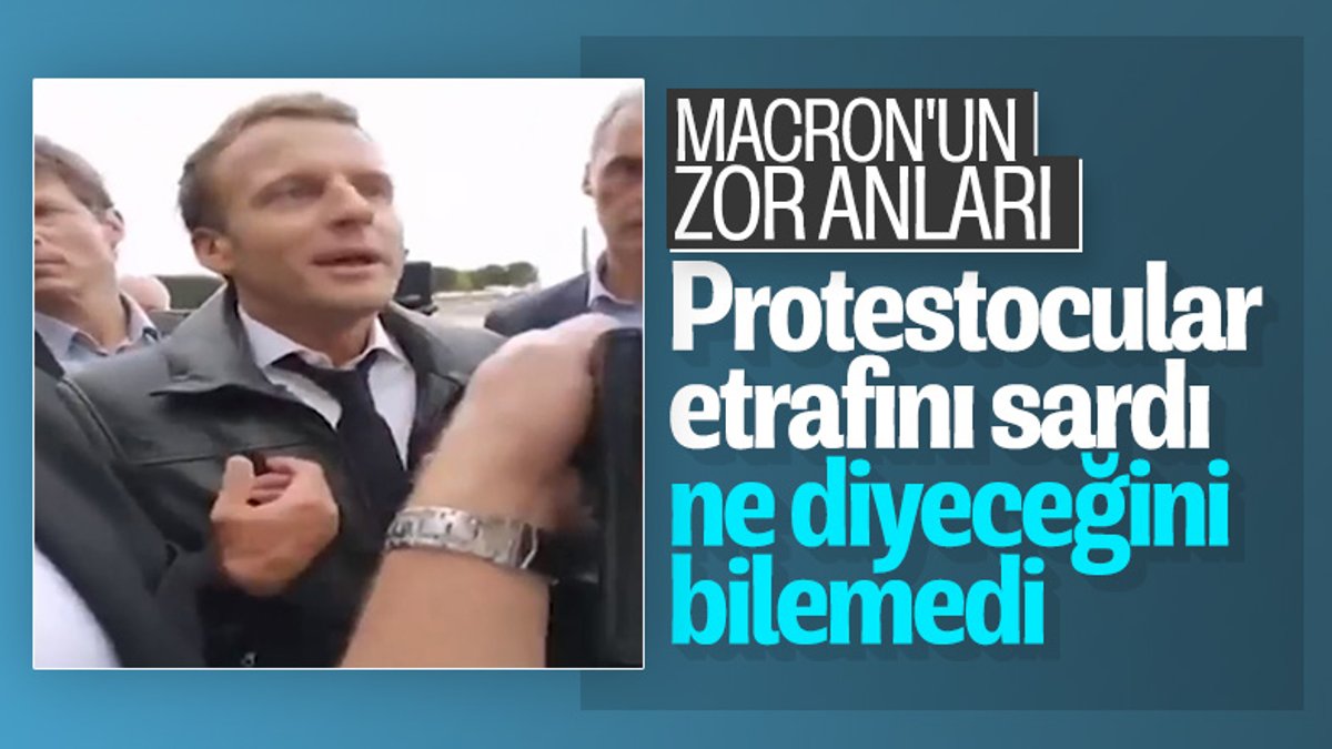 Macron, protestocularla tartıştı