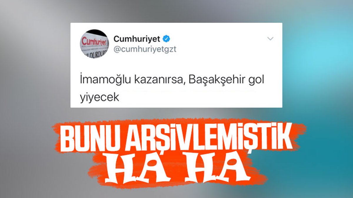 Cumhuriyet'in Başakşehir tweet'i paylaşılıyor