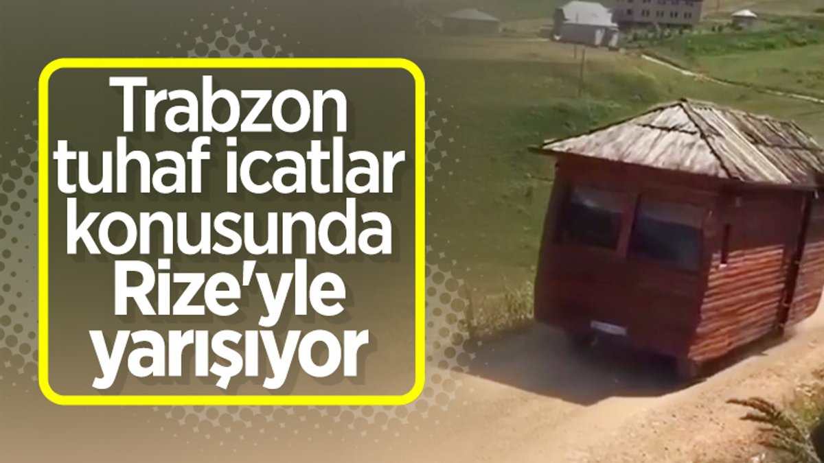 Trabzon'da bir sürücü minibüsünü ahşap eve çevirdi