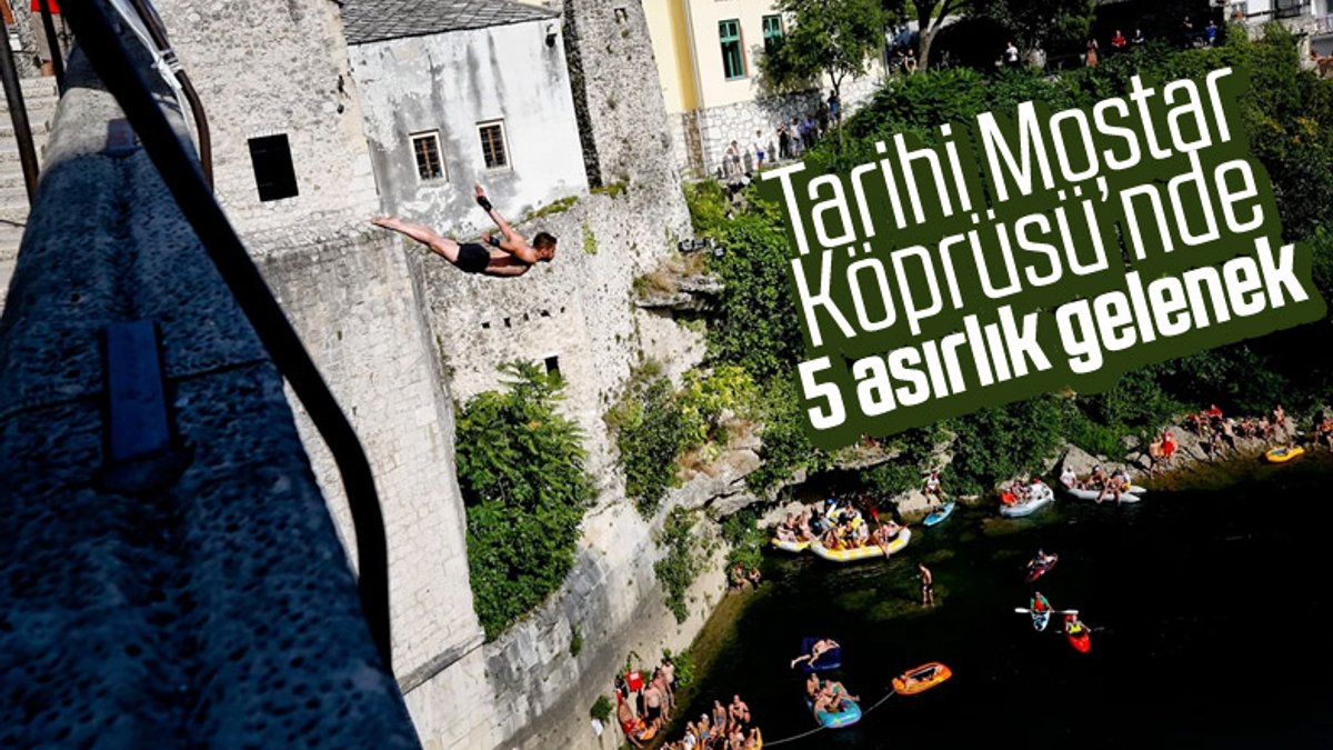 Bosna'da 454. Geleneksel Mostar Köprüsü Atlayışları