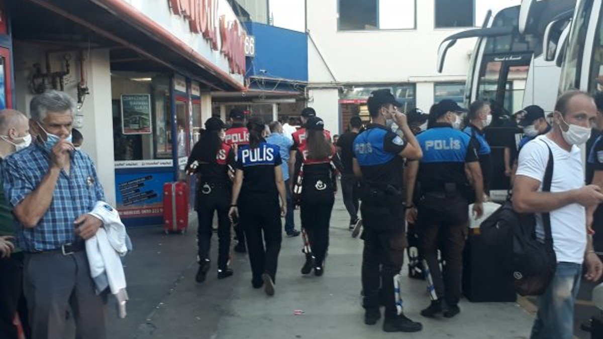 İstanbul'da bayram öncesi polisten otogar denetimi