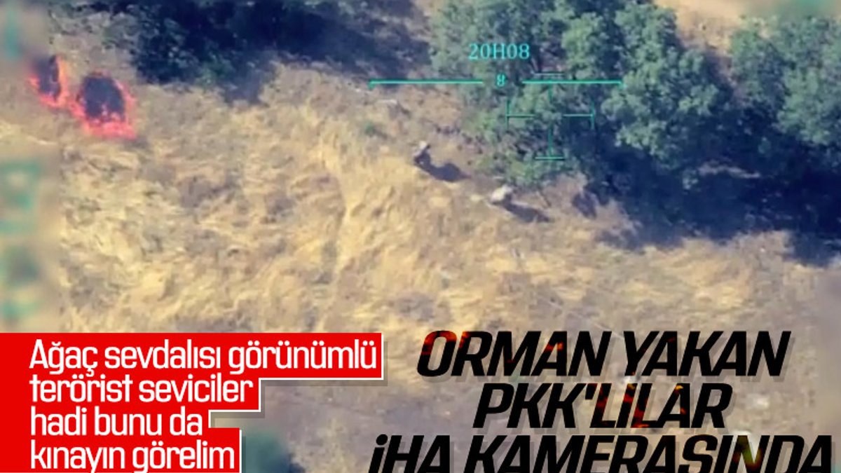 Ormanları ateşe veren PKK'lı teröristler kamerada