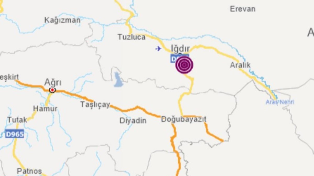 Iğdır'da 4.4 büyüklüğünde deprem