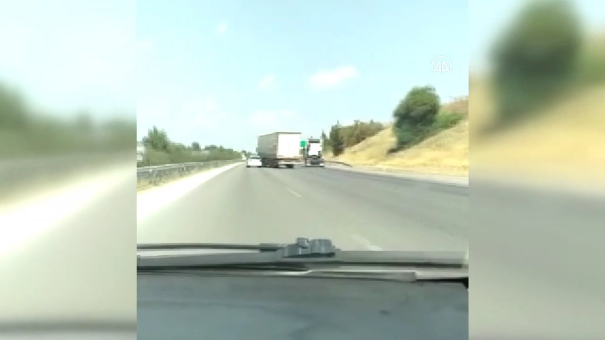 Mersin 'de tır sürücüsü tehlike saçtı