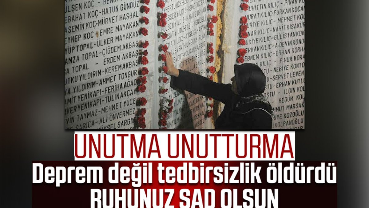 17 Ağustos Marmara depreminde ölenler anıldı
