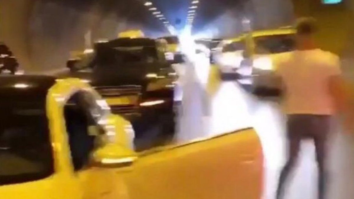 İzmir'de düğün konvoyu tüneli trafiğe kapattı
