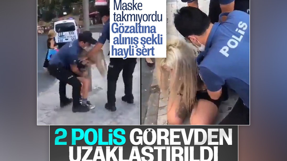 Kadıköy'de maskesiz kadını gözaltına alan polislere uzaklaştırma