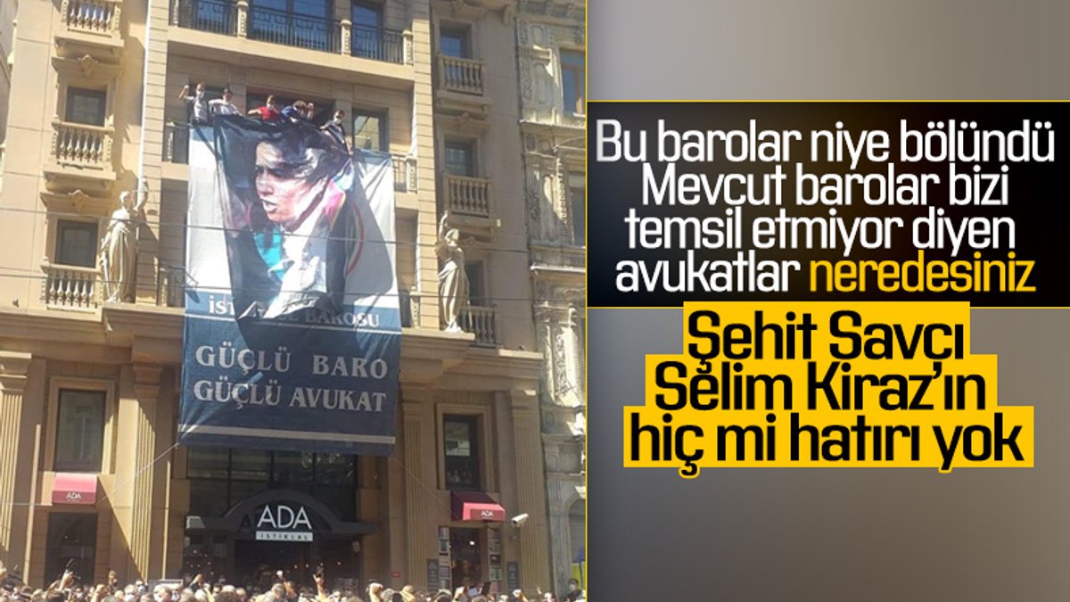 İstanbul Barosu'na Ebru Timtik'in posteri asıldı