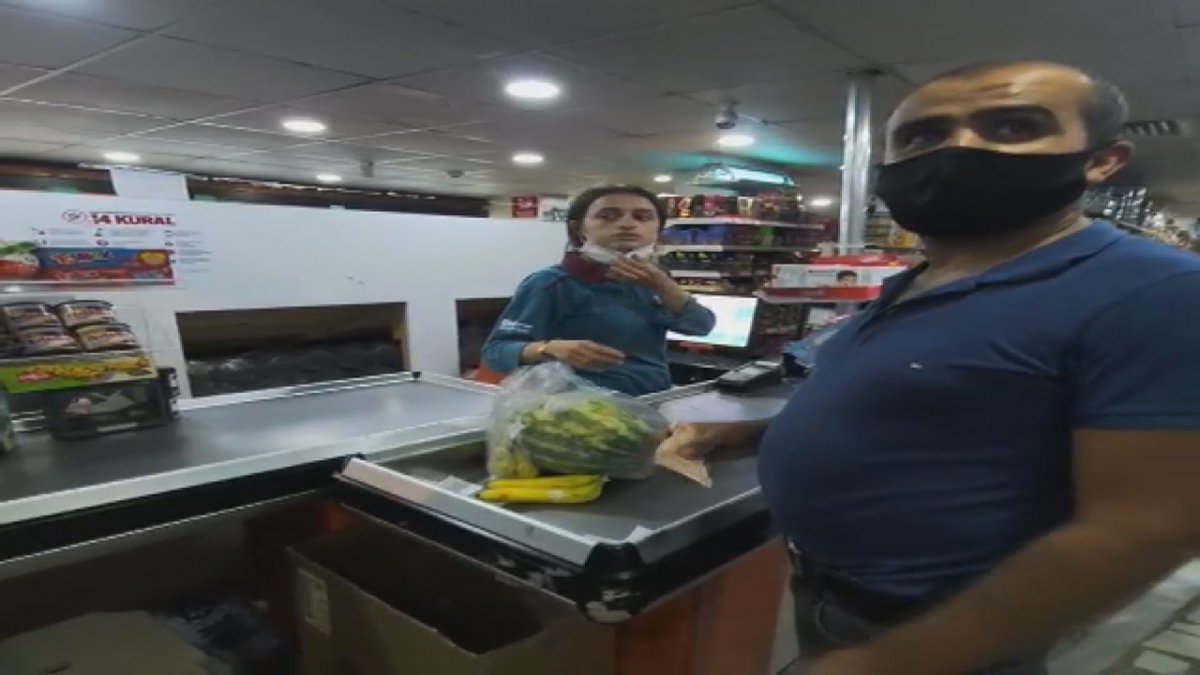 Arnavutköy'de maskesini takmayan kasiyer müşteriyi kızdırdı