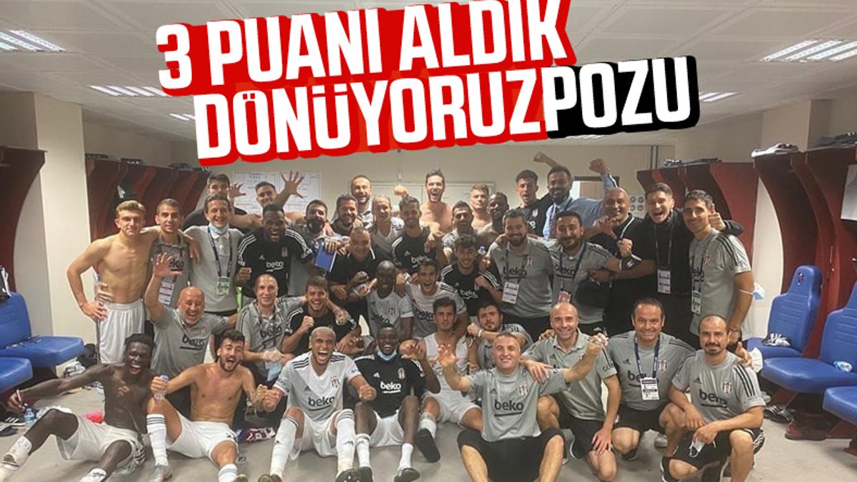 Beşiktaş'tan galibiyet pozu