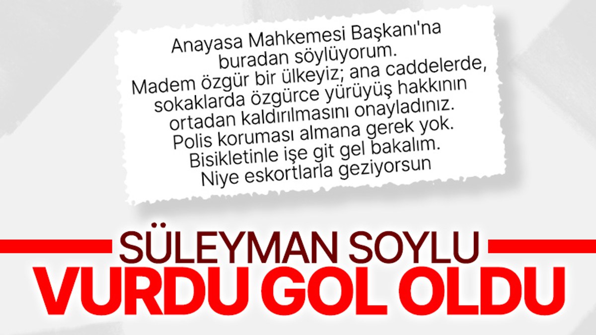 İçişleri Bakanı Süleyman Soylu'dan Anayasa Mahkemesi Başkanı'na tepki