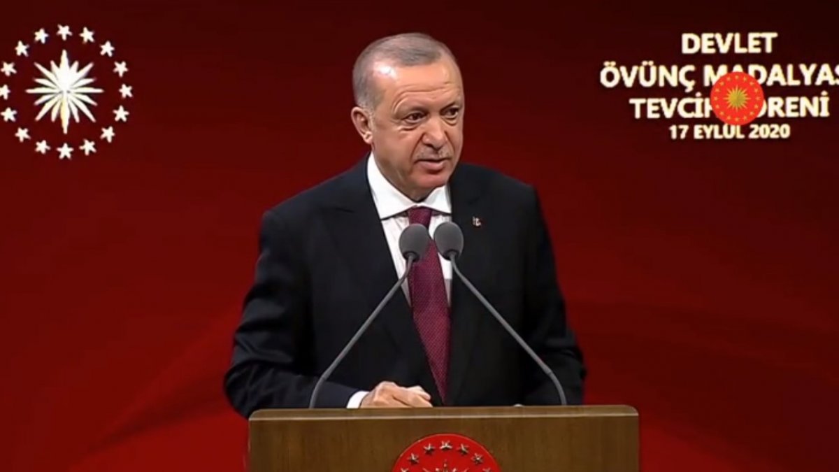 Cumhurbaşkanı Erdoğan, Devlet Övünç Madalyası Tevcih Töreni'ne katıldı