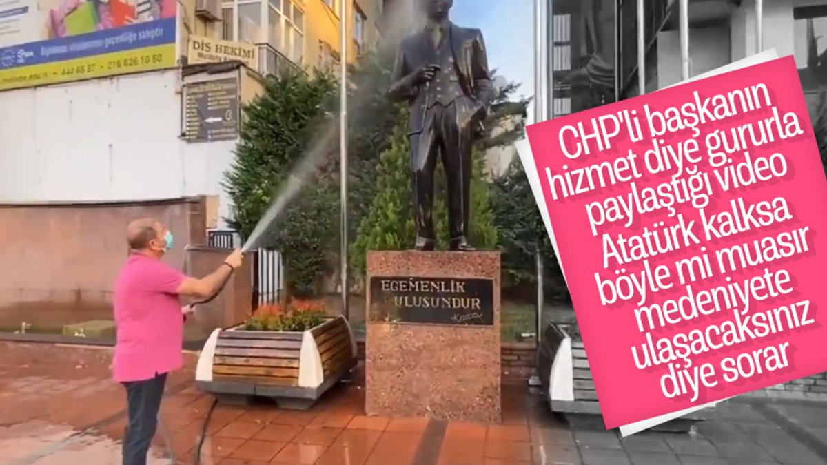 CHP'li Maltepe Belediye Başkanı Ali Kılıç, Atatürk heykelini yıkadı