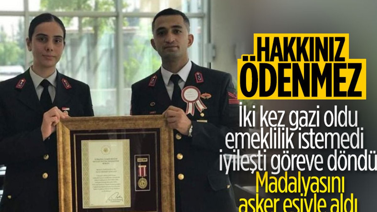 Uzman Çavuş Mehmet Karaalp'e Devlet Övünç Madalyası verildi