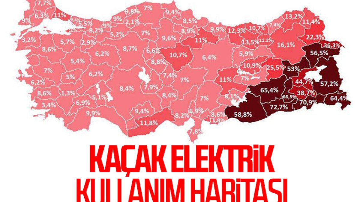 Türkiye'de kaçak elektrik kullanım haritası