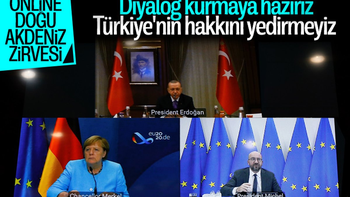 Cumhurbaşkanı Erdoğan, AB Konseyi Başkanı Michel ve Merkel'le görüştü