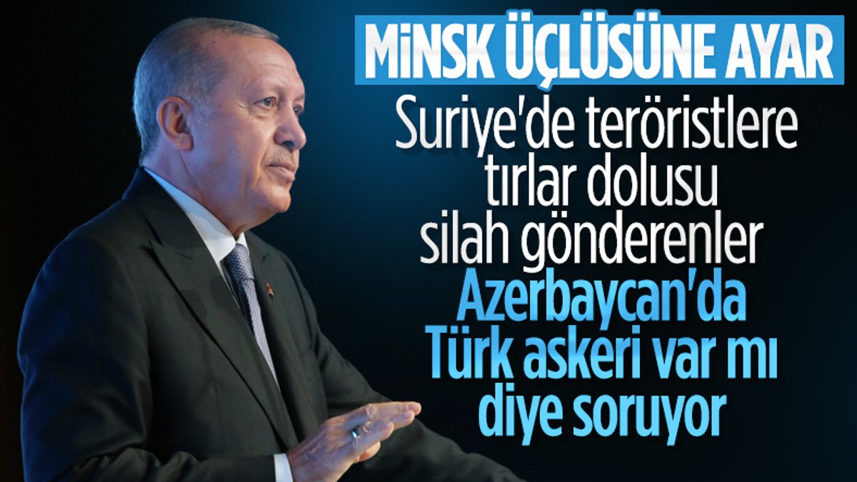 Erdoğan'dan Türkiye Azerbaycan'a silah gönderiyor eleştirilerine yanıt