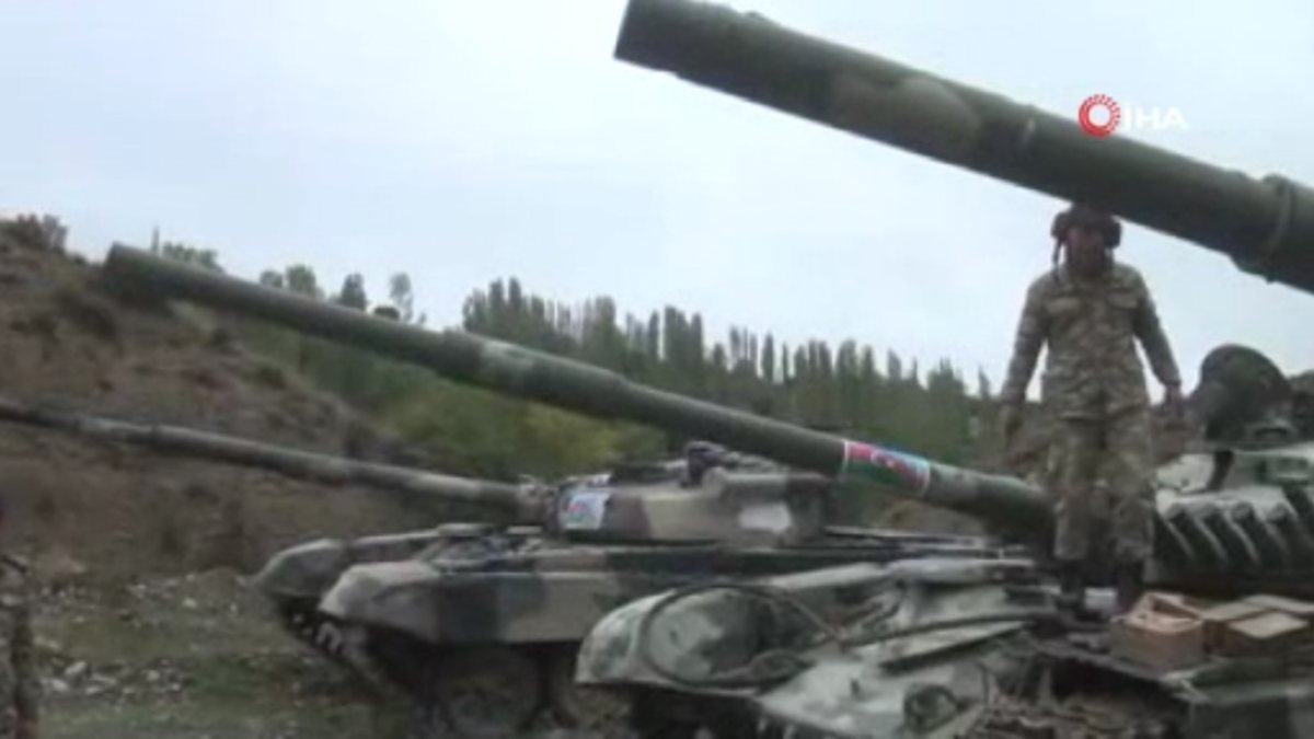 Azerbaycan, Ermenistan'a ait tank ve mühimmat ele geçirdi