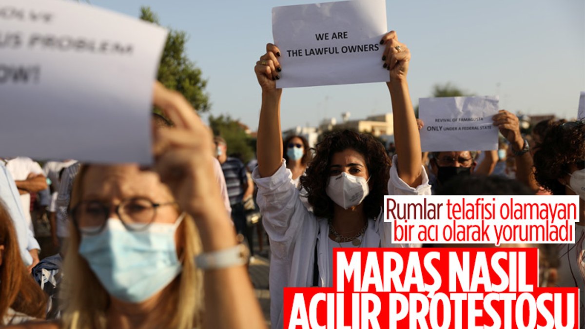 Kıbrıs'ta Rumlar, Maraş'ın açılmasını protesto etti