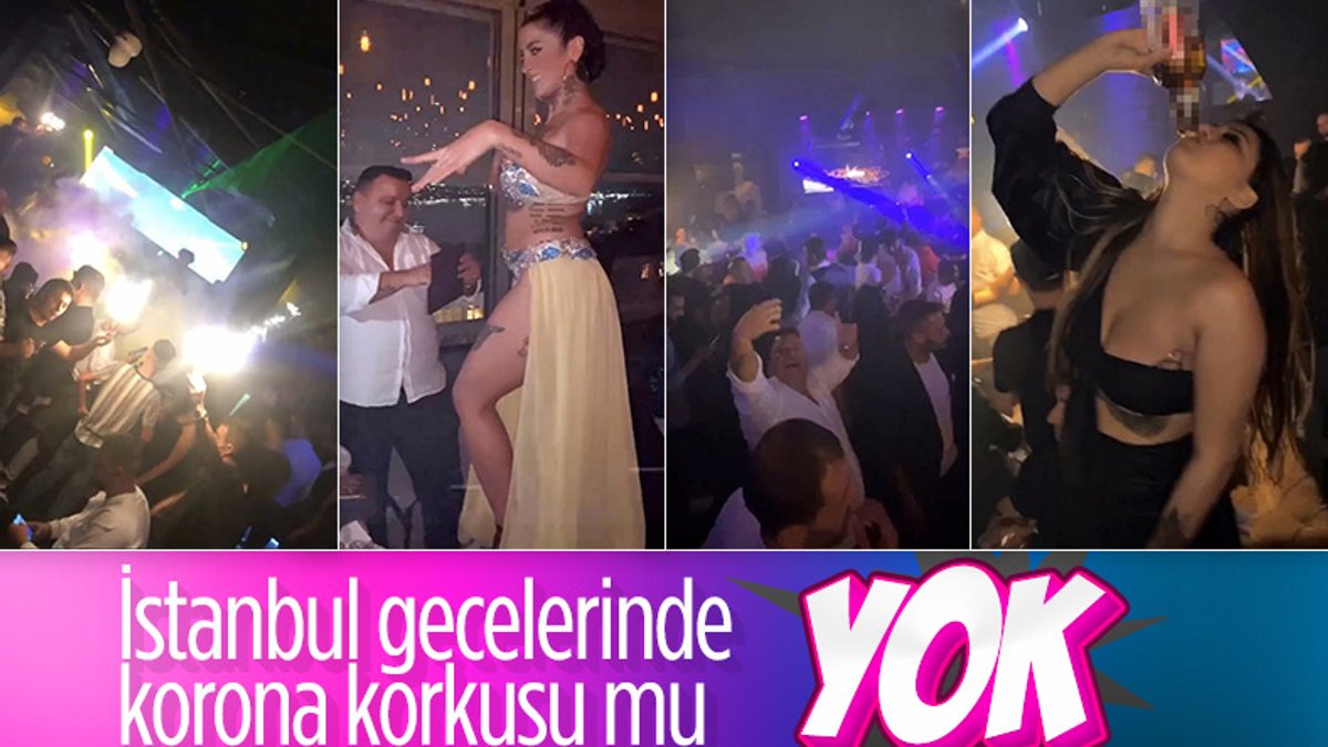 İstanbul’un göbeğindeki gece kulübünde dansözlü parti
