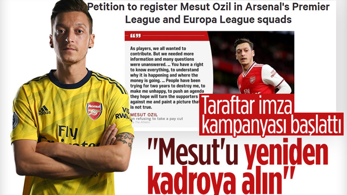 Arsenal taraftarı Mesut Özil için imza kampanyası başlattı