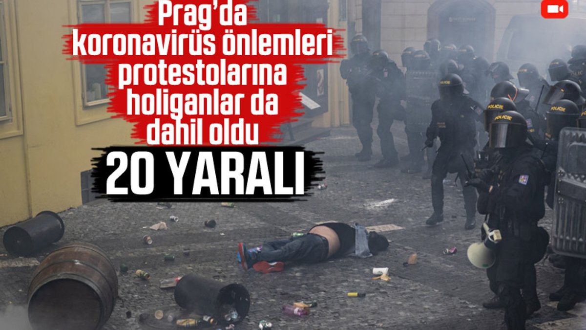 Prag'da holiganlar polisle çatıştı: 20 yaralı
