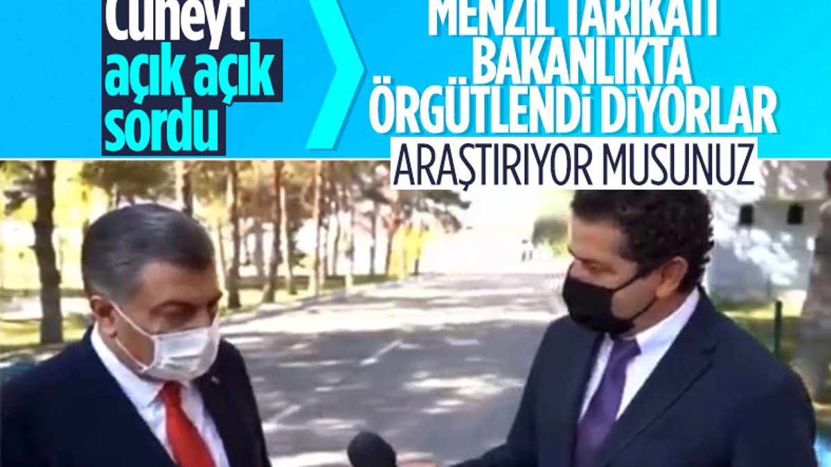 Cüneyt Özdemir'den Fahrettin Koca'ya Menzil tarikatı sorusu