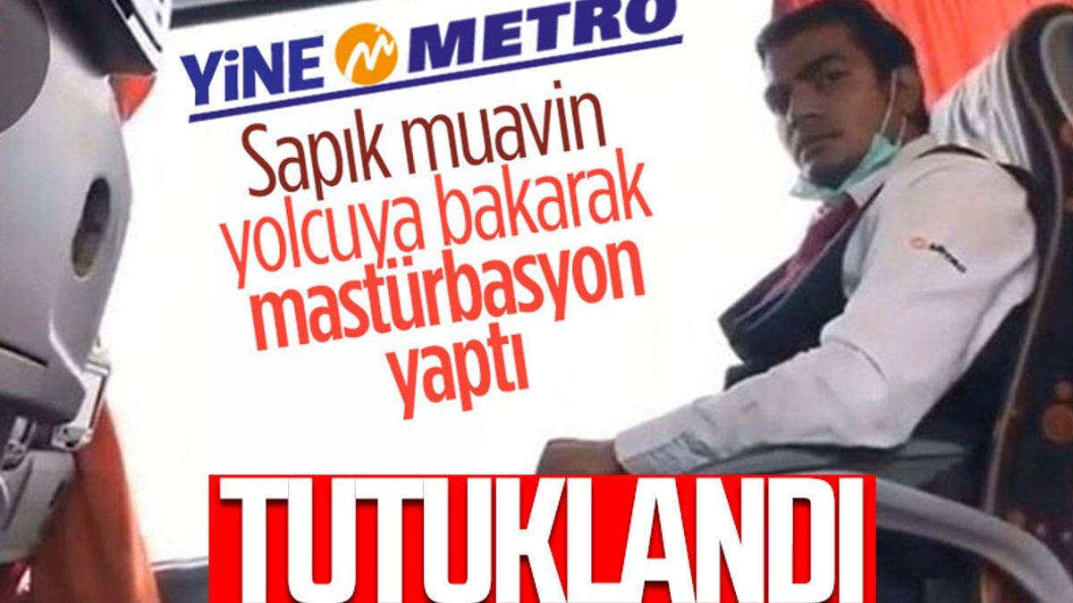 Metro Turizm muavini yolcu kıza bakarak mastürbasyon yaptı