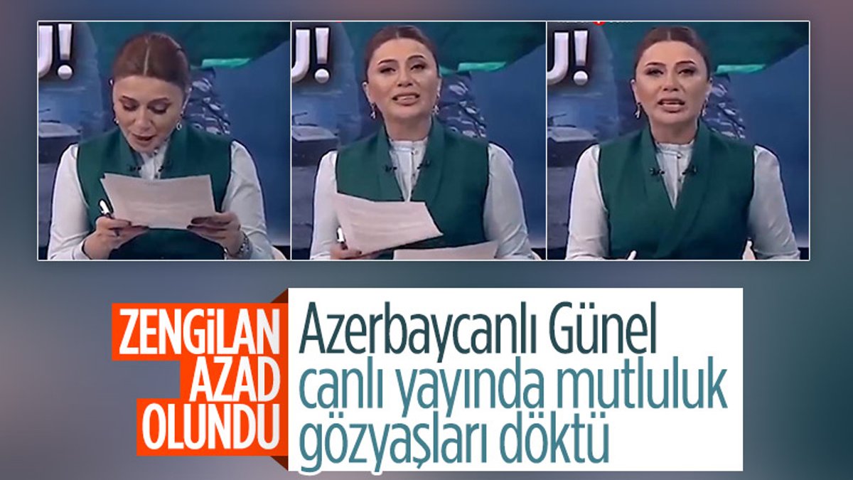 Azerbaycanlı spiker, memleketi Zengilan'ın kurtuluş haberini ağlayarak verdi