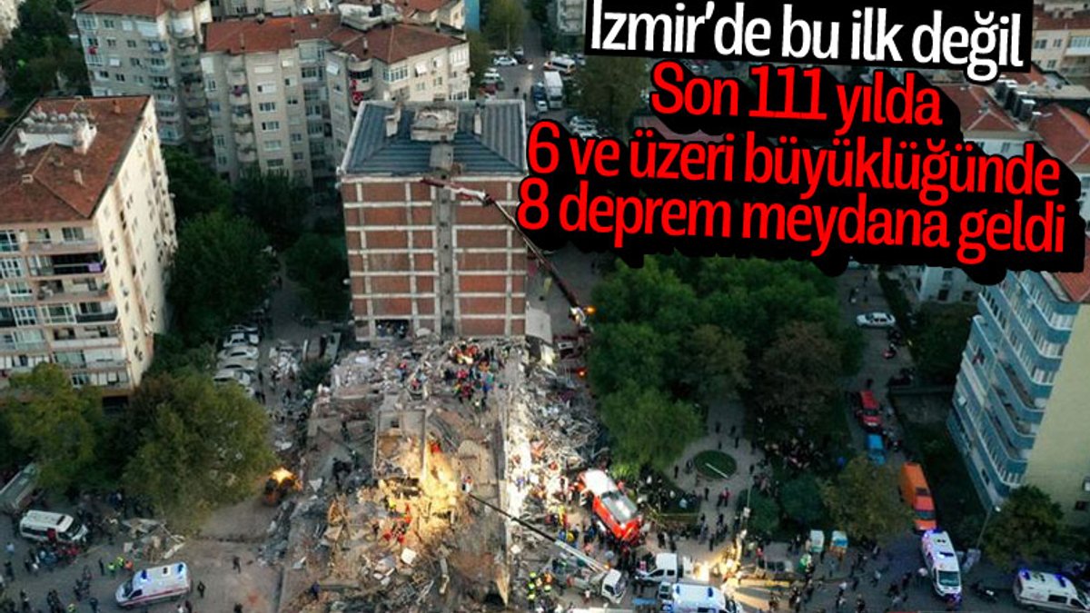 İzmir'de 111 yılda, 6 ve üzeri büyüklüğünde 8 deprem meydana geldi