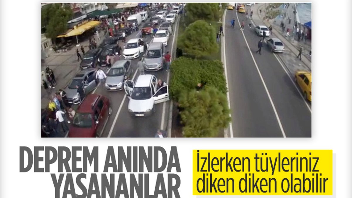 İzmir'de deprem anında yaşananlar kamerada