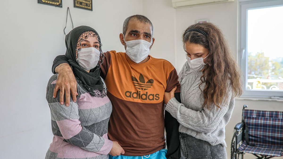 Antalya'da felç olan 6 çocuk babası yardım istedi