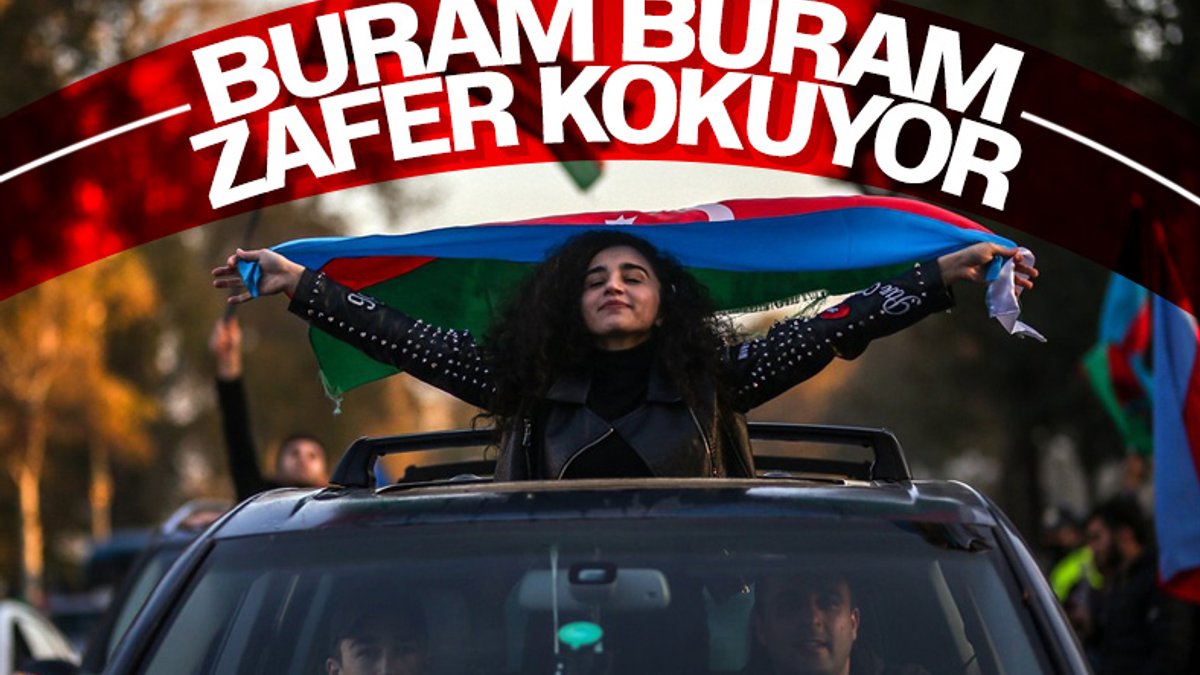 Azerbaycan'ın Dağlık Karabağ zaferi tüm ülkede coşkuyla kutlandı