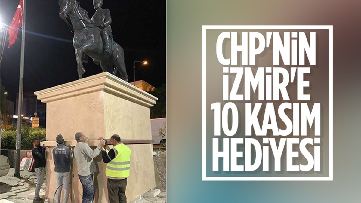 Bornova Belediyesi Atatürk heykelini 10 Kasım'a yetiştirdi