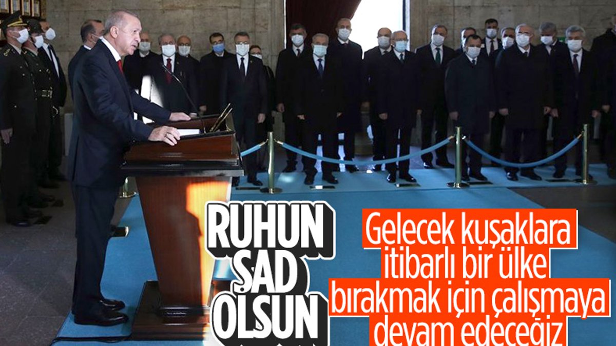 Cumhurbaşkanı Erdoğan'dan Anıtkabir'de 10 Kasım mesajı