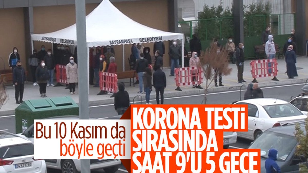 İstanbul'da koronavirüs testi sırasında Ata’ya saygı duruşu